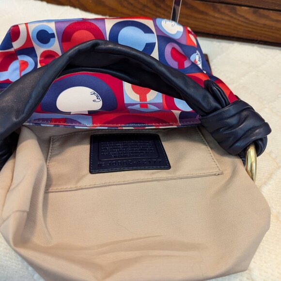 Coach Madison Scarf Satin Graphic Op Art Resort Mini Handbag J0882-42177 - Picture 11 of 16